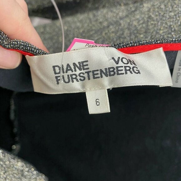 Diane Von Furstenberg Gold Sparkle Evening Dress - Picture 3 of 3